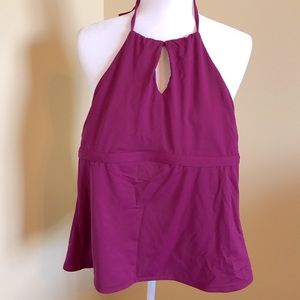 Athleta Halter Swim Tankini, Fuchsia, M